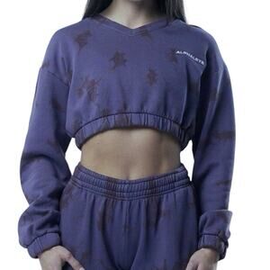 Alphalete Tie Dye Cropped Womens Pullover Sweater Large